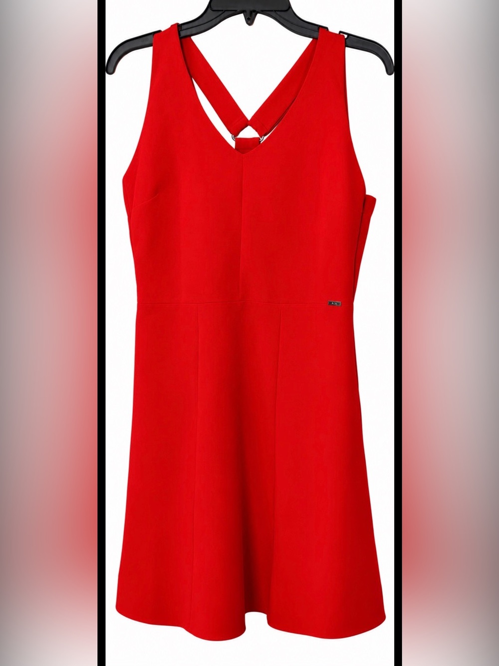A|X Armani Exchange Red Fit & Flare Strappy Back Cocktail Dress Size 6